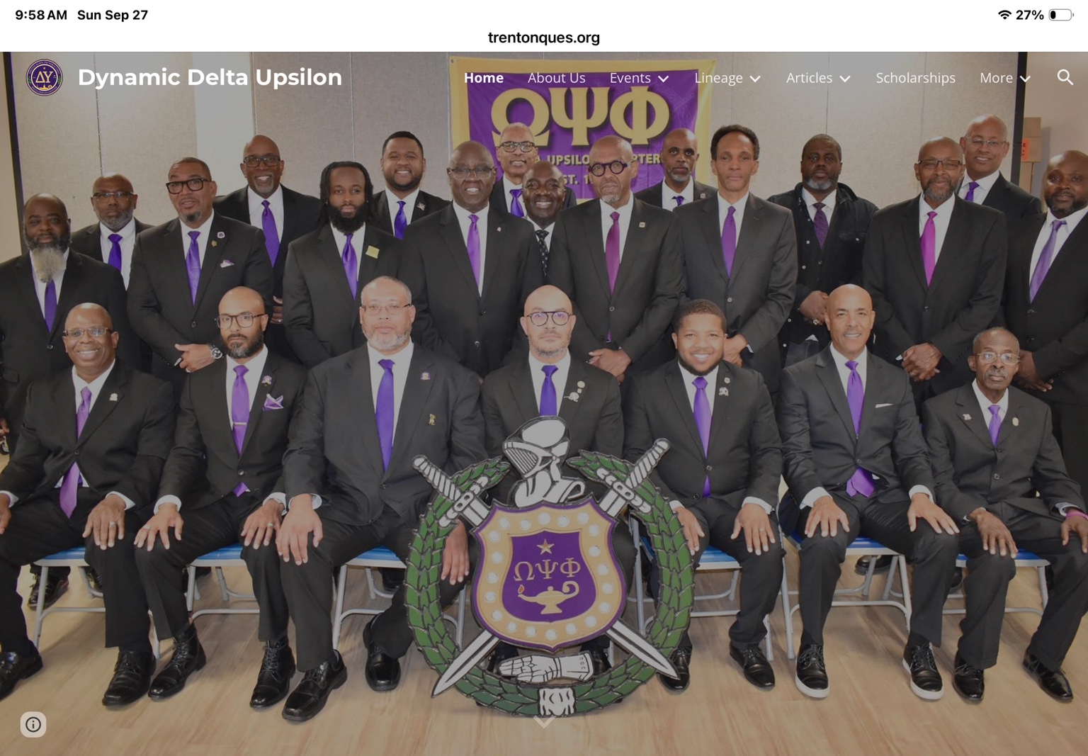 Members of Dynamic Delta Upsilon Chapter gathered for a chapter portrait