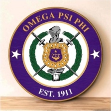 Omega Psi Phi emblem representing Shawn Hackett